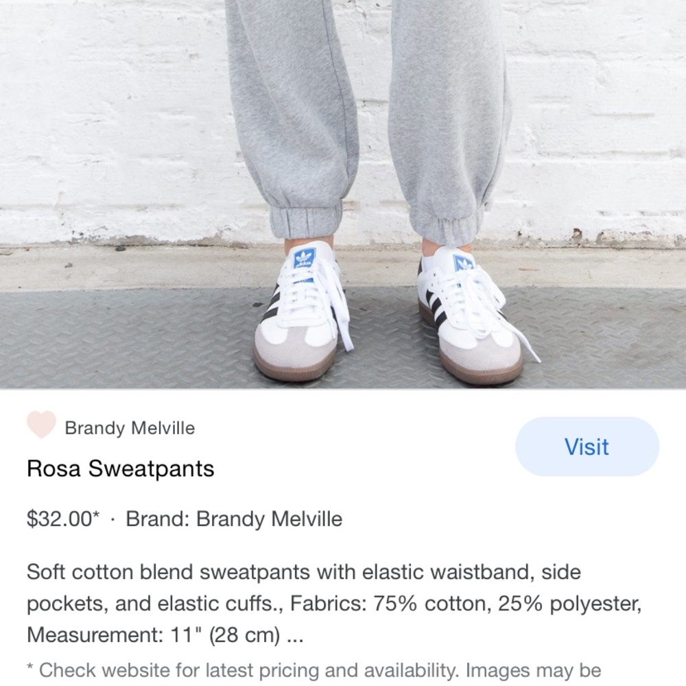 Rosa Sweatpants Brandy Melville